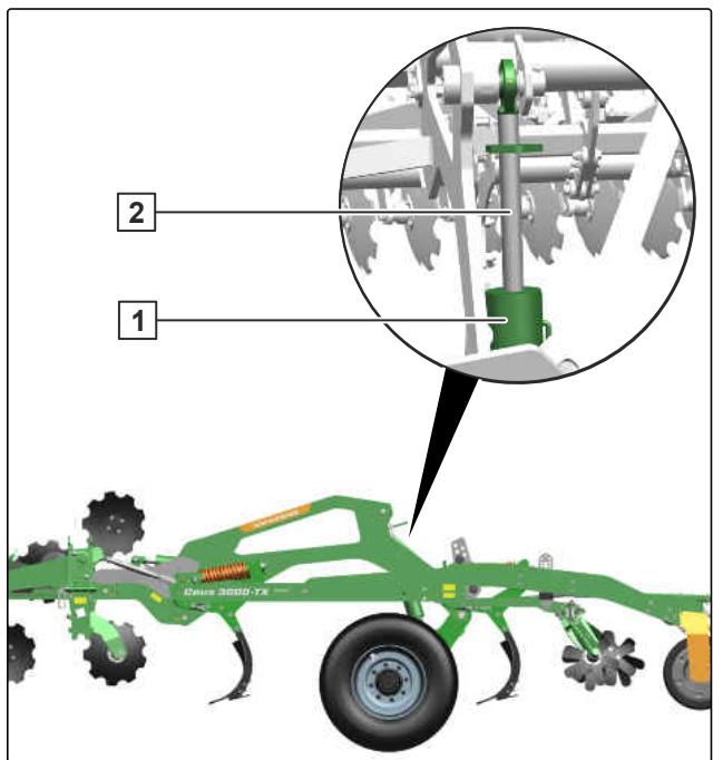 AMAZONE Ceus 4000-TX - Abaisser le chassin jusqu'à la position de transport - 1