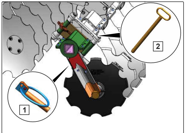 AMAZONE Catros 5003-2 - Préparer le disque de cordure pour le déplacement sur route - 1