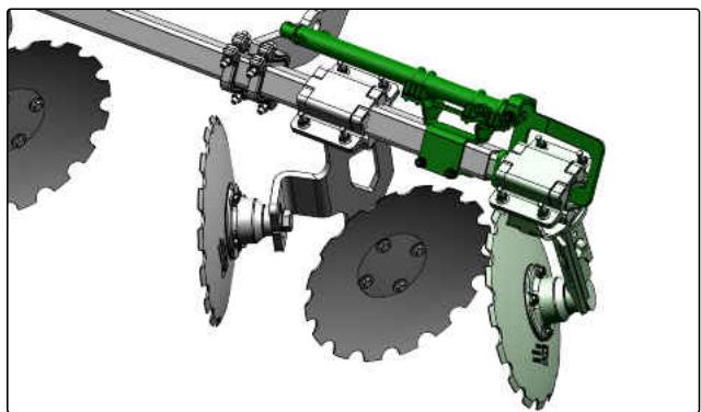 AMAZONE Cenio 3500 - Décaler hydrauliquement les disques d'égalisation des bords - 1