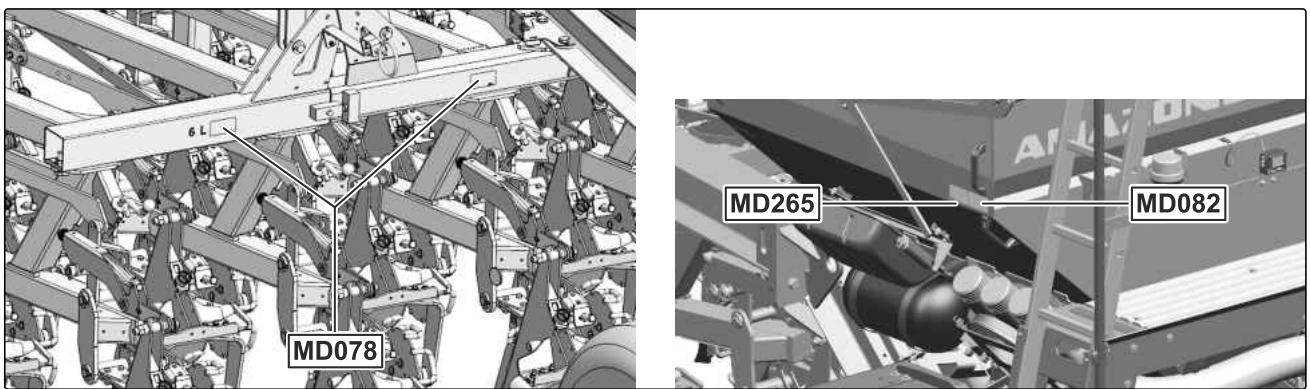 AMAZONE Primera DMC 6000-2 - Positions des pictogrammes d'ajretissement - 2