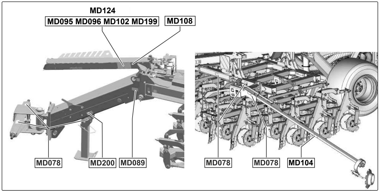 AMAZONE Primera DMC 6000-2 - Positions des pictogrammes d'ajretissement - 1