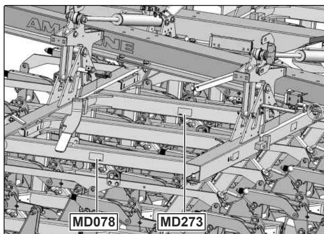 AMAZONE Primera DMC 6000-2 - Positions des pictogrammes d'ajretissement - 5
