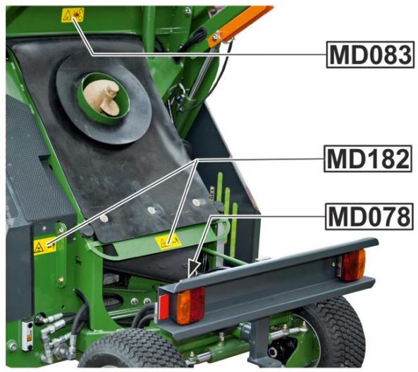 AMAZONE PH-1250 zDrive - Emplacement des pictogrammes d'advertisement et autres marquages - 2