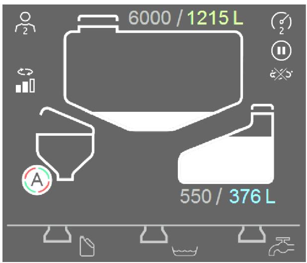 AMAZONE UX 8601 Super - États affichés dans le menu Travail - 8
