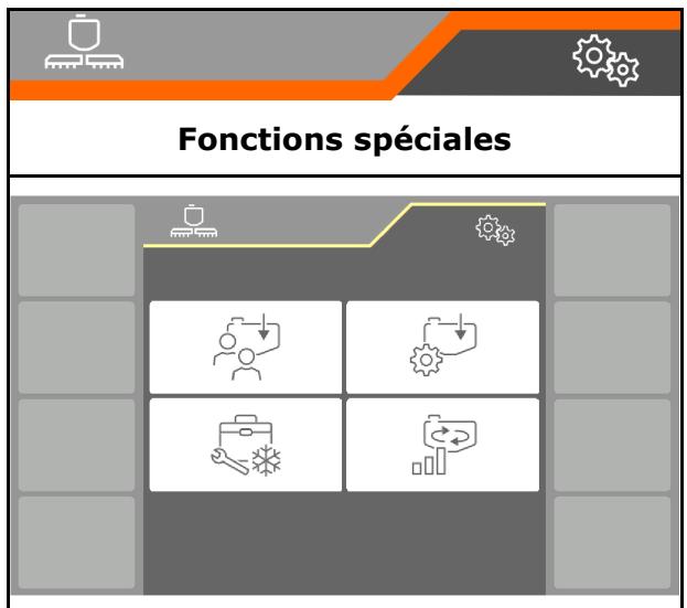 AMAZONE UX 8601 Super - Menu Travail / Fonctions spéciales - 4