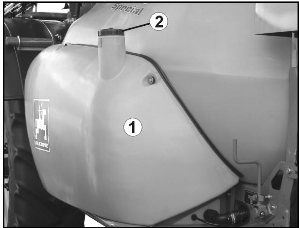 AMAZONE UX 3200 Special - Remplissage des cuves de rincege via le raccord de remplissage (Fig. 61/1): - 3