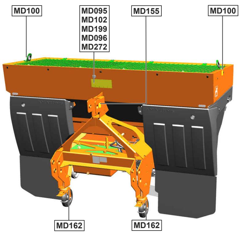 AMAZONE IceTiger - Positions des pictogrammes d'avertissement - 1