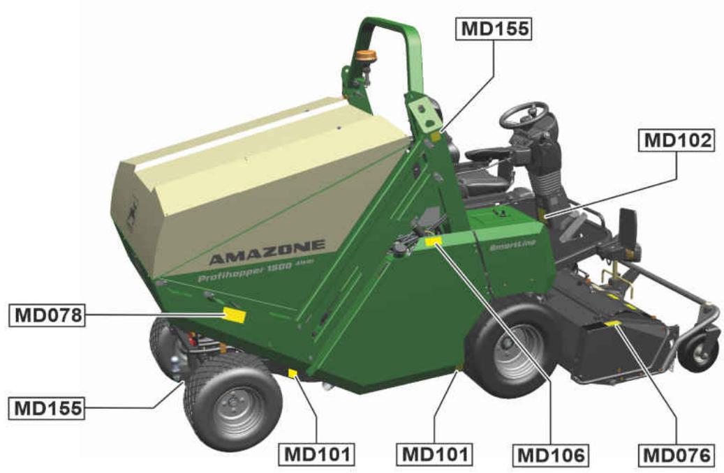 AMAZONE Profihopper 1500 SmartLine - Positions des pictogrammes d'advertisement - 2