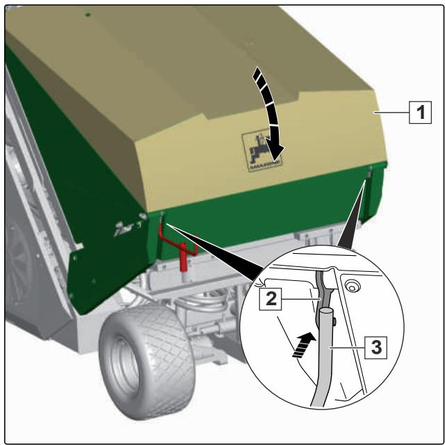 AMAZONE Profihopper 1500 SmartLine - Fermer le couvercle du bac de ramassage - 1