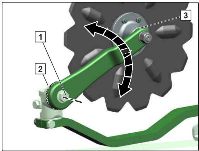 AMAZONE Teres 300 avec roue combinée - Régler l'écart latéral du coultre circulaire - 1