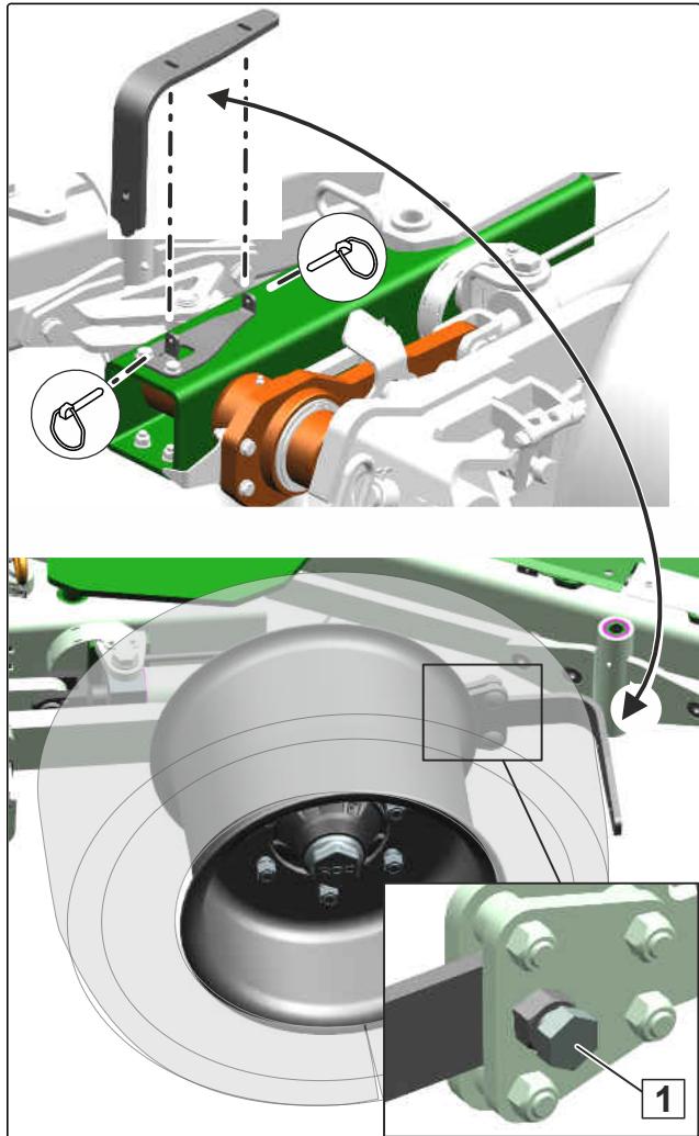AMAZONE Teres 300 V avec roue combinée - Monter le décrotteur de la roue combinée - 1