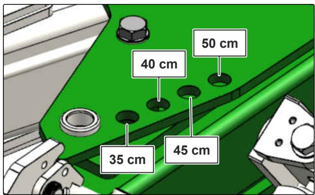 AMAZONE Teres 300 V avec roue combinée - Réglage manuel de la largeur de travail des corps de charrue - 5