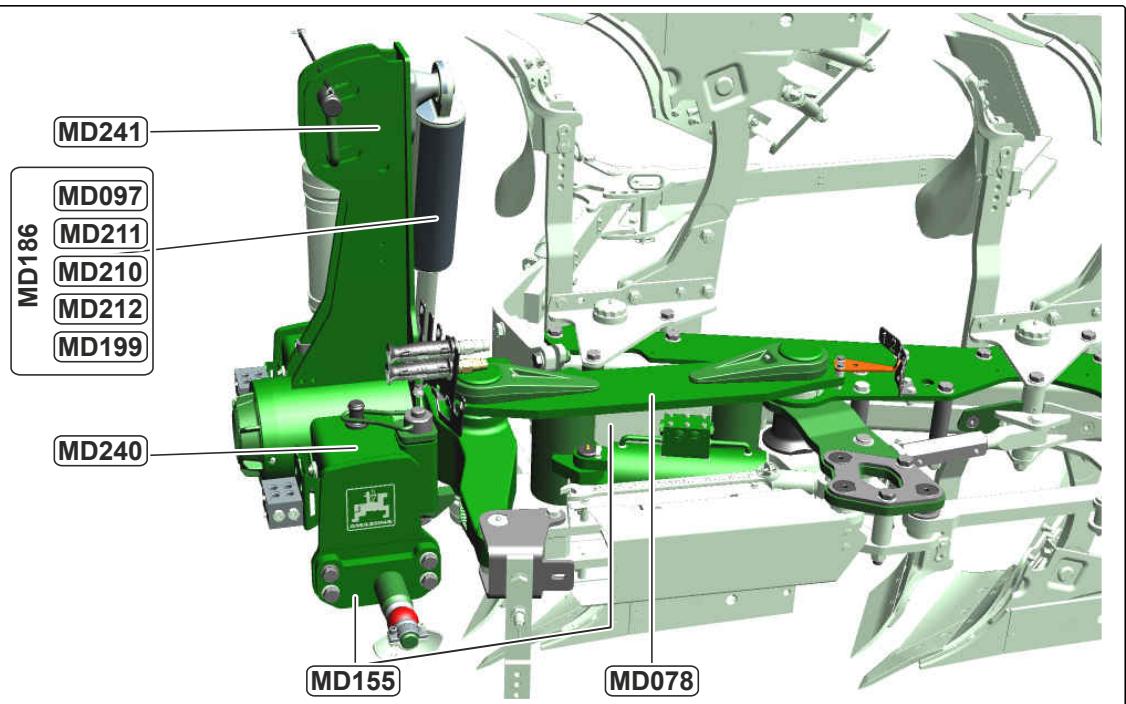 AMAZONE Teres 300 V avec roue combinée - Positions des pictogrammes d'advertisement - 1
