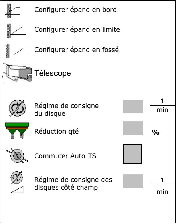 AMAZONE Software ISOBUS pour ZA-TS / ZG-TS - Configurer épandage en bordure, en limite et en fossé - 1