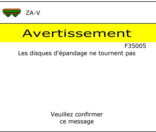 AMAZONE Software ISOBUS pour ZA-V - Avertissement/alarme : - 1