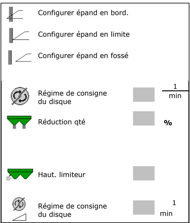 AMAZONE Software ISOBUS pour ZA-V - Configurer épandage en bordure, en limite et en fossé - 1