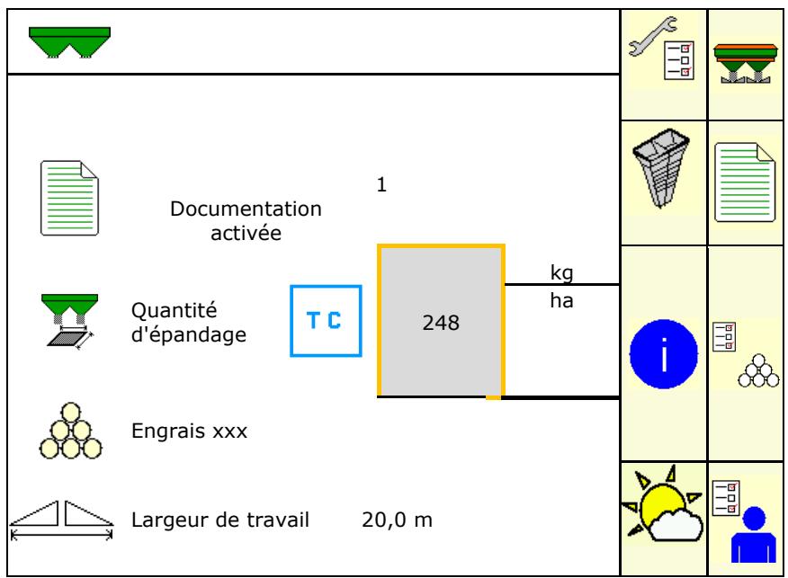 AMAZONE Software ISOBUS pour ZA-V - Affichage du menu principal - 2