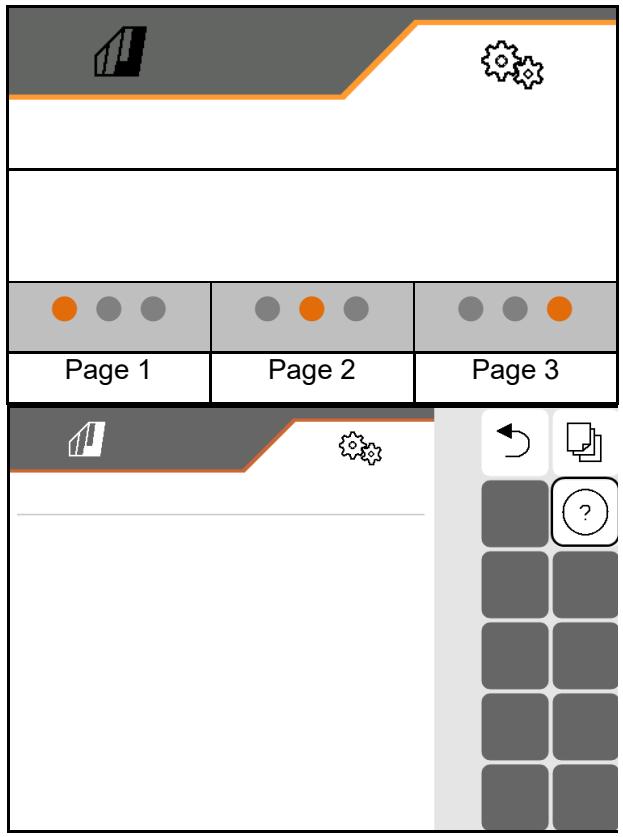 AMAZONE Logiciel ISOBUS Pulvérisateur UF 02 / UX01 / Pantera / FT-P - Sélection des pages dans les sous-menus - 3