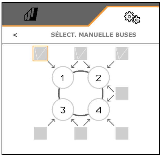 AMAZONE Logiciel ISOBUS Pulvérisateur UF 02 / UX01 / Pantera / FT-P - Quelles sont les buses requises pendant le travail ? - 1