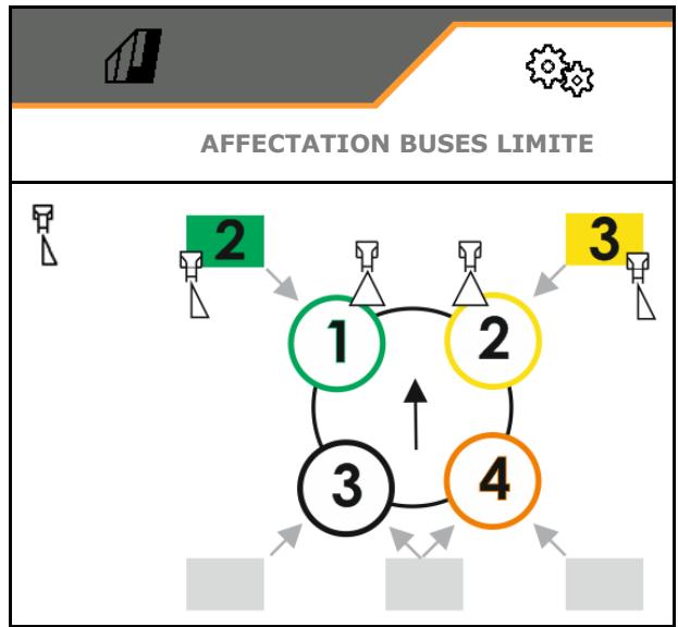 AMAZONE Logiciel ISOBUS Pulvérisateur UF 02 / UX01 / Pantera / FT-P - Affectation des buses limites - 1