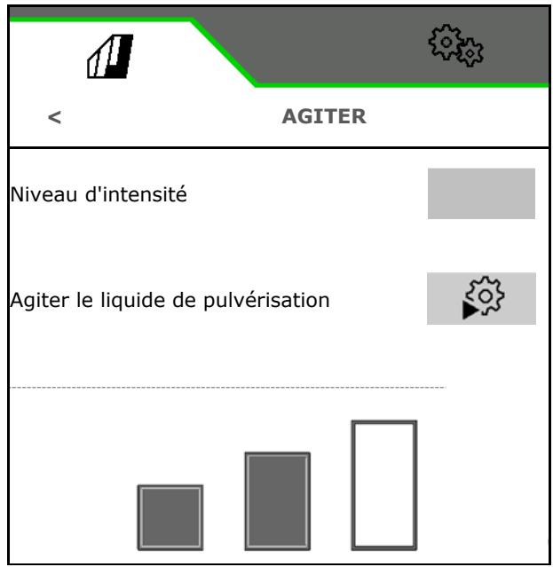 AMAZONE Logiciel ISOBUS Pulvérisateur UF 02 / UX01 / Pantera / FT-P - Menu Agitation - 1