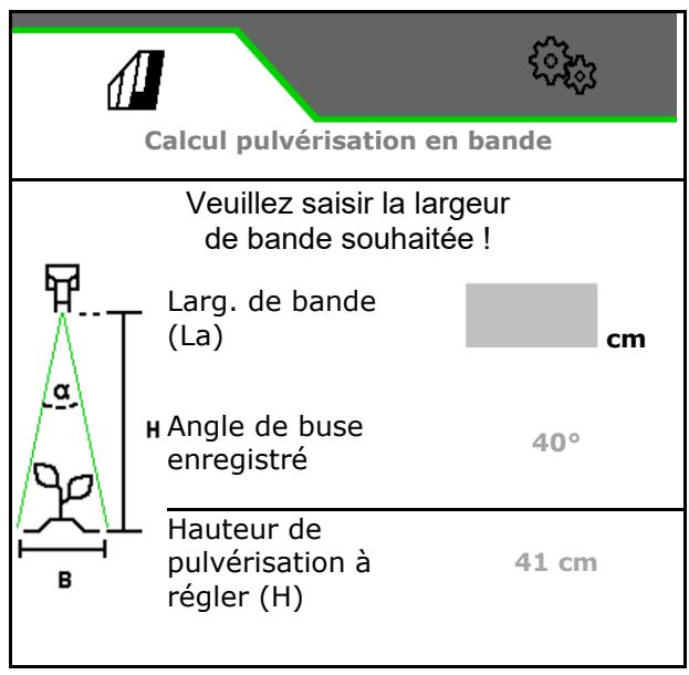 AMAZONE Logiciel ISOBUS Pulvérisateur UF 02 / UX01 / Pantera / FT-P - Calcul pulverisation en bande - 2