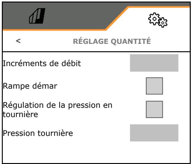 AMAZONE Logiciel ISOBUS Pulvérisateur UF 02 / UX01 / Pantera / FT-P - Configurer régulation débit - 2
