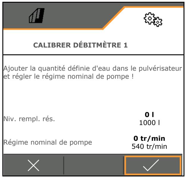 AMAZONE Logiciel ISOBUS Pulvérisateur UF 02 / UX01 / Pantera / FT-P - Étalonner le débitmètre 1 : - 3