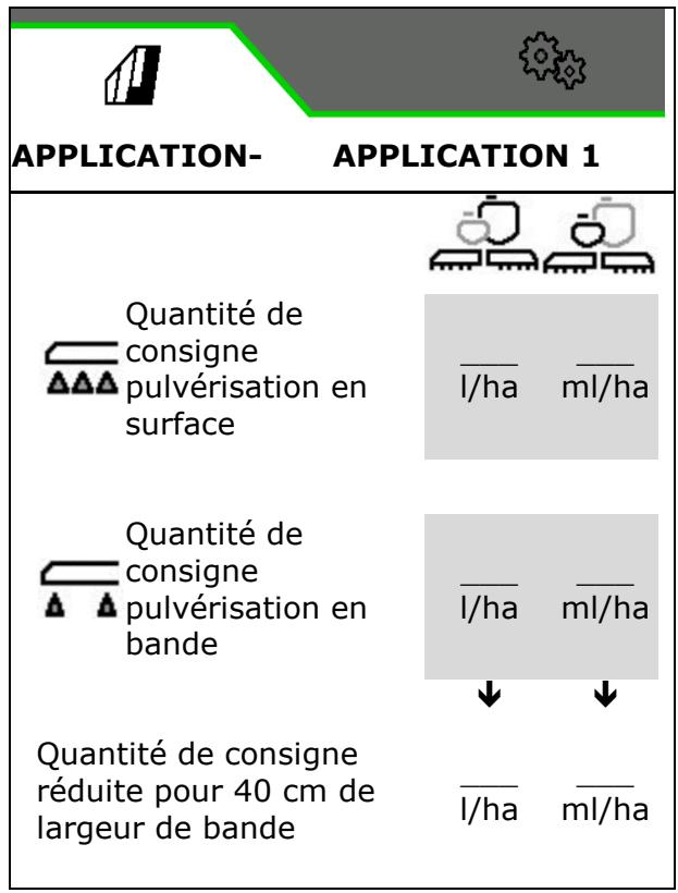 AMAZONE Logiciel ISOBUS Pulvérisateur UF 02 / UX01 / Pantera / FT-P - Entrer le débit de consigne - 3