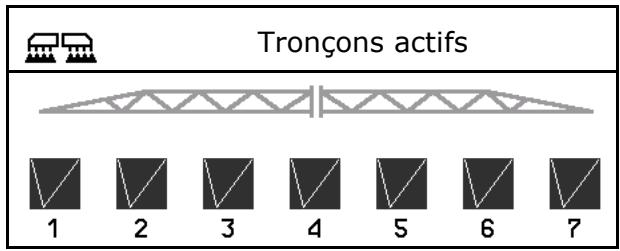 AMAZONE Logiciel ISOBUS Pulvérisateur UF 02 / UX01 / Pantera / FT-P - Activer / désactiver les tronçons de manière permanente - 1