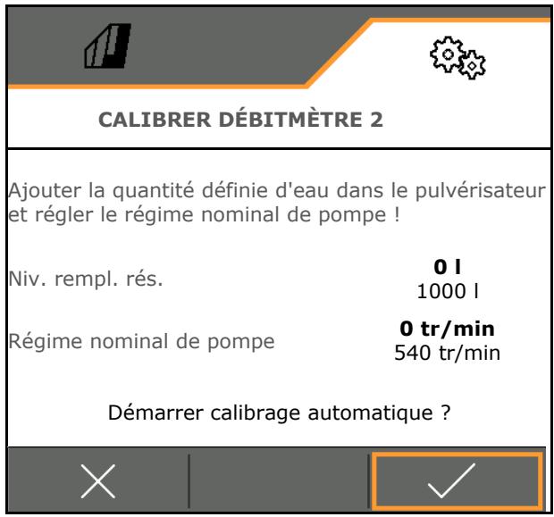 AMAZONE Logiciel ISOBUS Pulvérisateur UF 02 / UX01 / Pantera / FT-P - Étalonner le débitmètre 2 : - 3