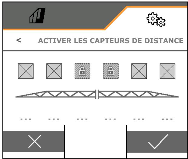 AMAZONE Logiciel ISOBUS Pulvérisateur UF 02 / UX01 / Pantera / FT-P - Activer / désactiver les capteurs de distance - 2