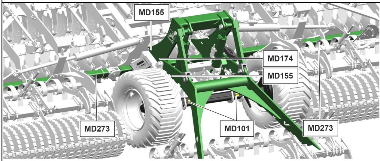 AMAZONE Catros+ 7003-2TX - Emplacement des pictogrammes d'avertissement et autres marquages - 2
