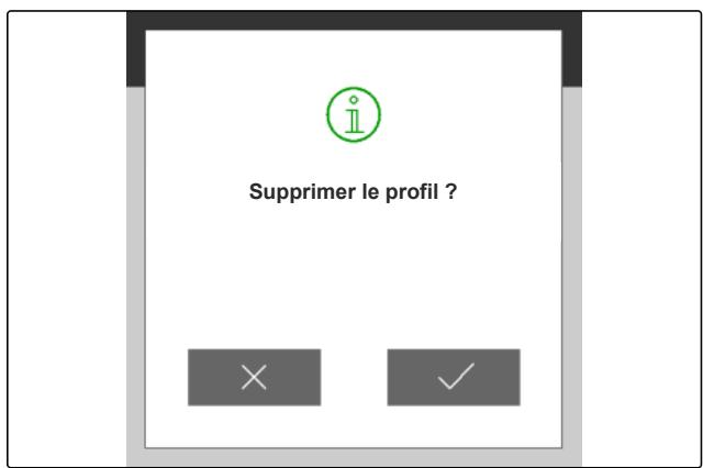 AMAZONE Logiciel ISOBUS Bineuse - Suppression d'un profil - 4