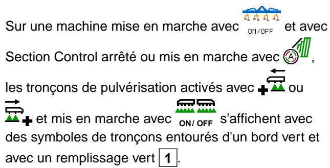 AMAZONE Logiciel ISOBUS Bineuse - Affichage pour l'état des tronçons de pulvérisation - 1