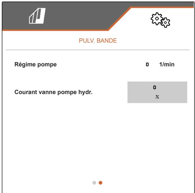 AMAZONE Logiciel ISOBUS Bineuse - Régler l'alimentation en huile de la pompe de liquide de pulvérisation - 1