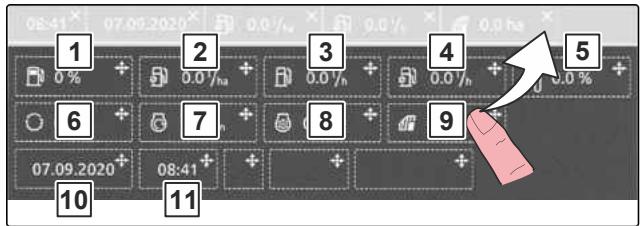 AMAZONE Pantera 7004 avec pack Confort CP - Sous-menu configurer la barre d'etat : - 1