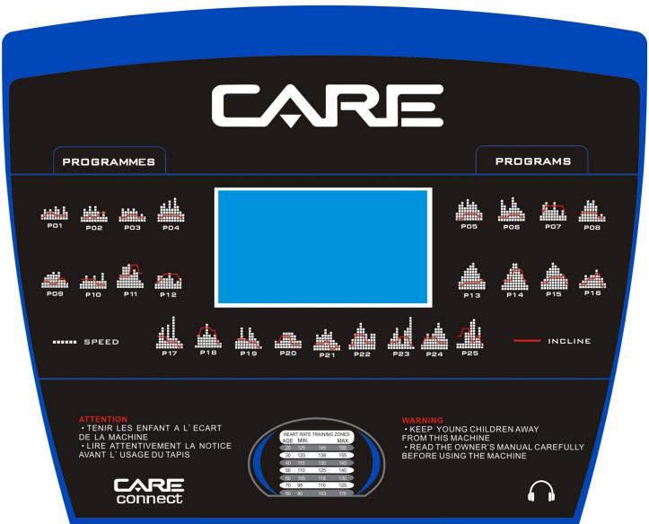 CARE FITNESS CT-5584 - 18km/h - Kinomap - EINSTELLUNG DER NEIGUNG - 1
