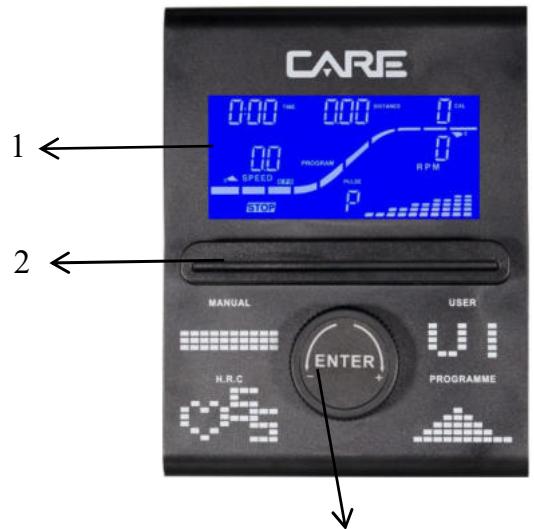 CARE FITNESS CV-535-2 - motorisé - Prográmas de control de pulso del corazón (H.R.C): 55% H.R.C., 65% H.R.C., 75% H.R.C., 85% H.R.C., Objetivo H.R.C. - 25