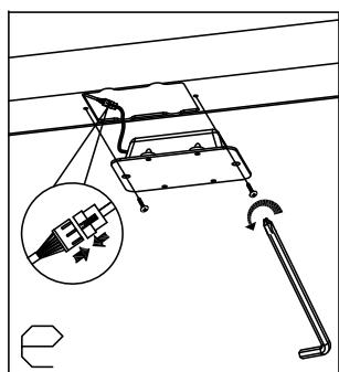 Technical diagram showing a mechanical device with an inset close-up of its internal components, likely illustrating a lifting or mounting mechanism.