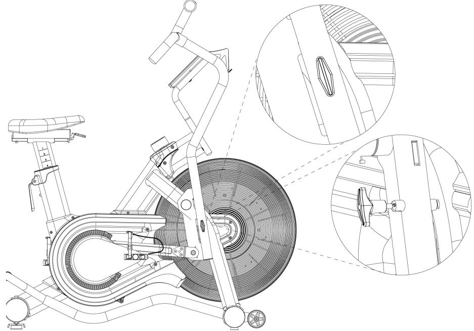 CARE FITNESS CROSSAIR-MAG C2 - DESBLOQUEAR el doble brazo@mientras la bicycliceta está en uso - 1