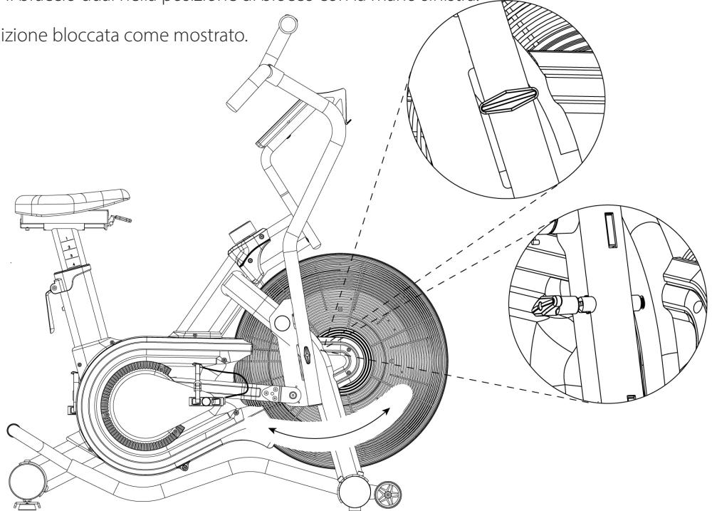 CARE FITNESS CROSSAIR-MAG C2 - BLOCCARE il braccio dual quando la cyclette non è in uso - 2