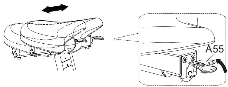CARE FITNESS CROSSAIR-MAG C2 - Adjusting the seat reach - 1