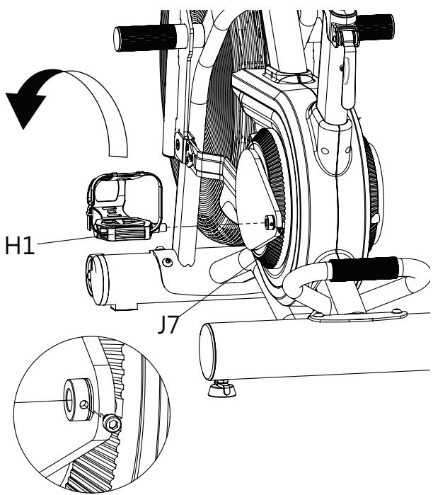 CARE FITNESS CROSSAIR-MAG C2 - 4-1. Het linkerpedaal monteren - 4
