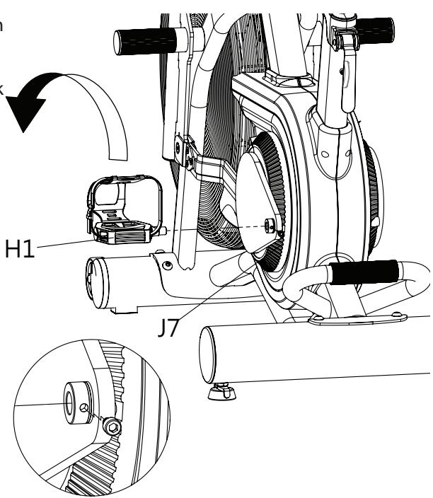 CARE FITNESS CROSSAIR-MAG C2 - 4-1. Attach the Left Pedal - 4