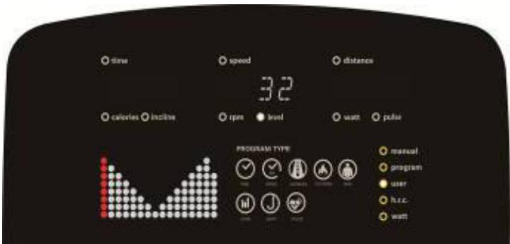 CARE FITNESS PERFORMER LED auto-alimenté - CARE - ergomètre connecté - FUNCION DEL PROGRAMA DE USUARIO: - 1