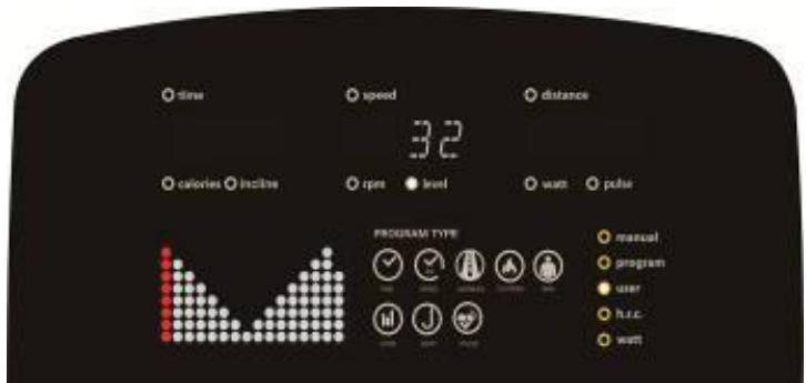 CARE FITNESS ROADSTER LED auto-alimenté - CARE - ergomètre connecté - USER PROGRAM FUNCTION: - 1