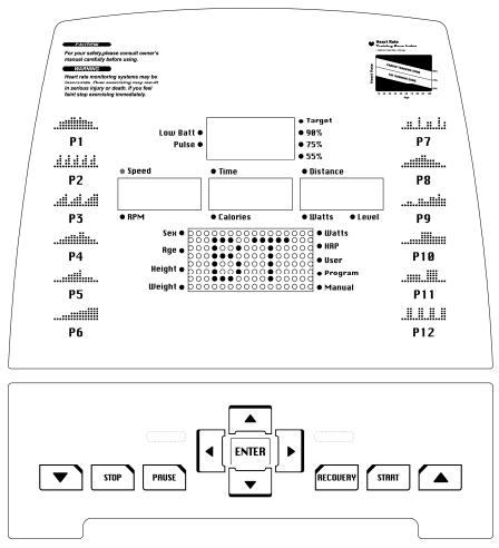 CARE FITNESS ROADSTER - ergomètre - Instructions relatives aux touches - 2