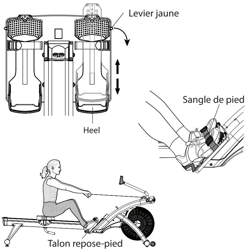 CARE FITNESS AIR-MAG magnétique - Réglage du repose-pieds - 1