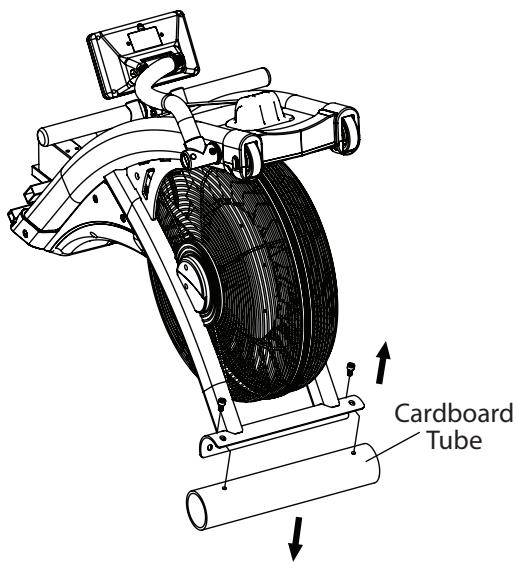 CARE FITNESS AIR-MAG magnétique - 2-1. Rimuovere il tubo di cartone alla staffa dello stabilizzatore anteriore - 1